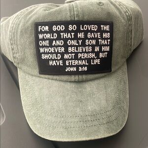 Green Baseball Cap with Inspirational Patch